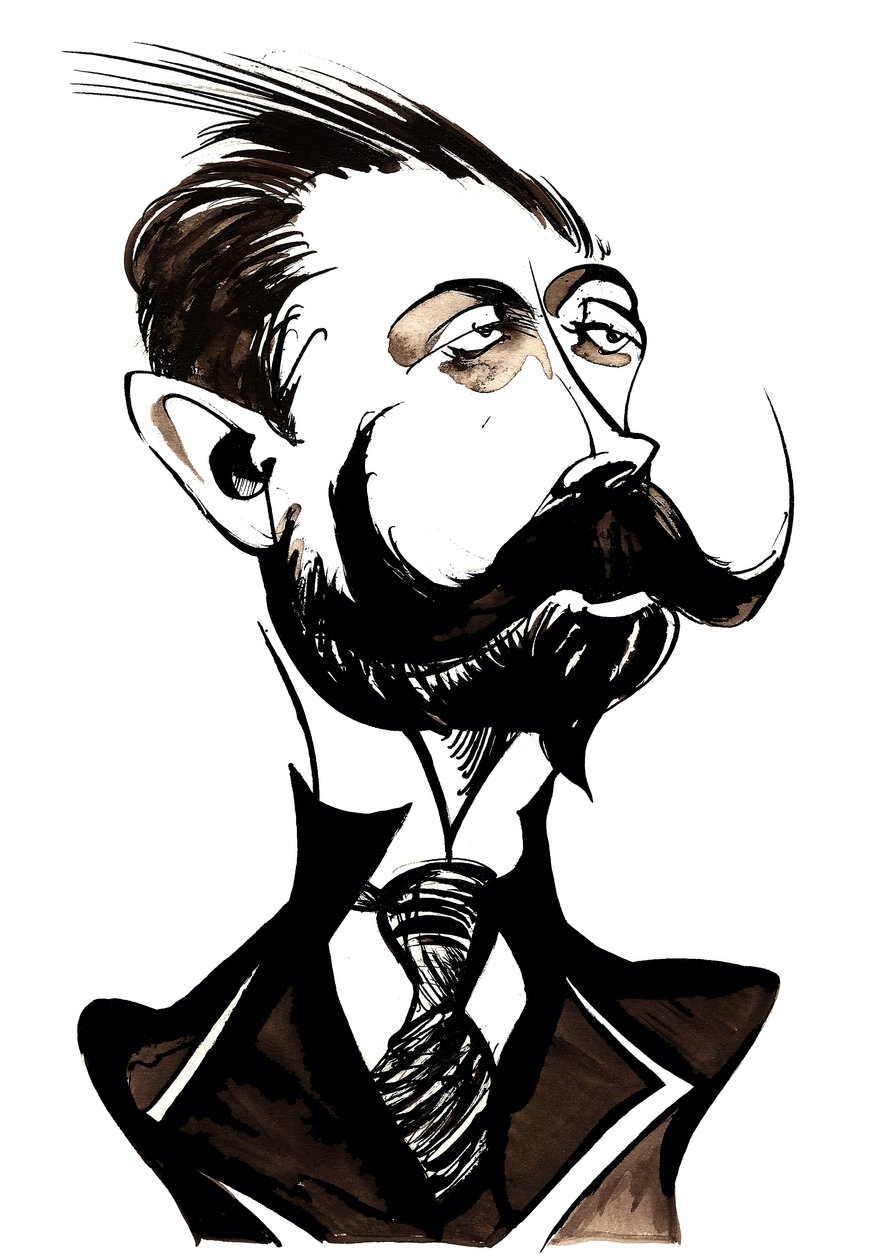 Alexander Skryabin - karikatyr av Neale Osborne