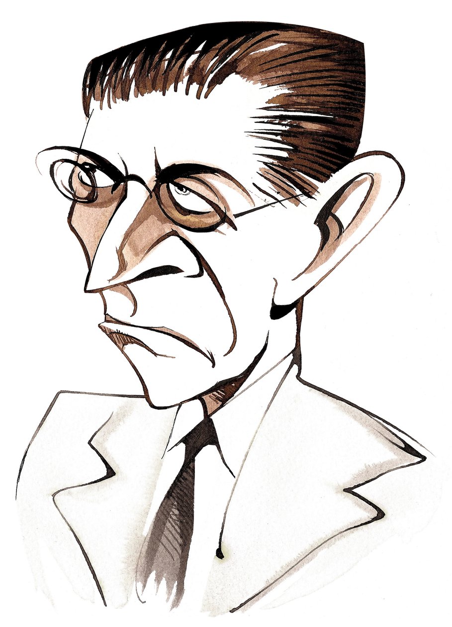 Alexander Zemlinsky, österrikisk kompositör och dirigent, (1871-1942) karikatyr av Neale Osborne