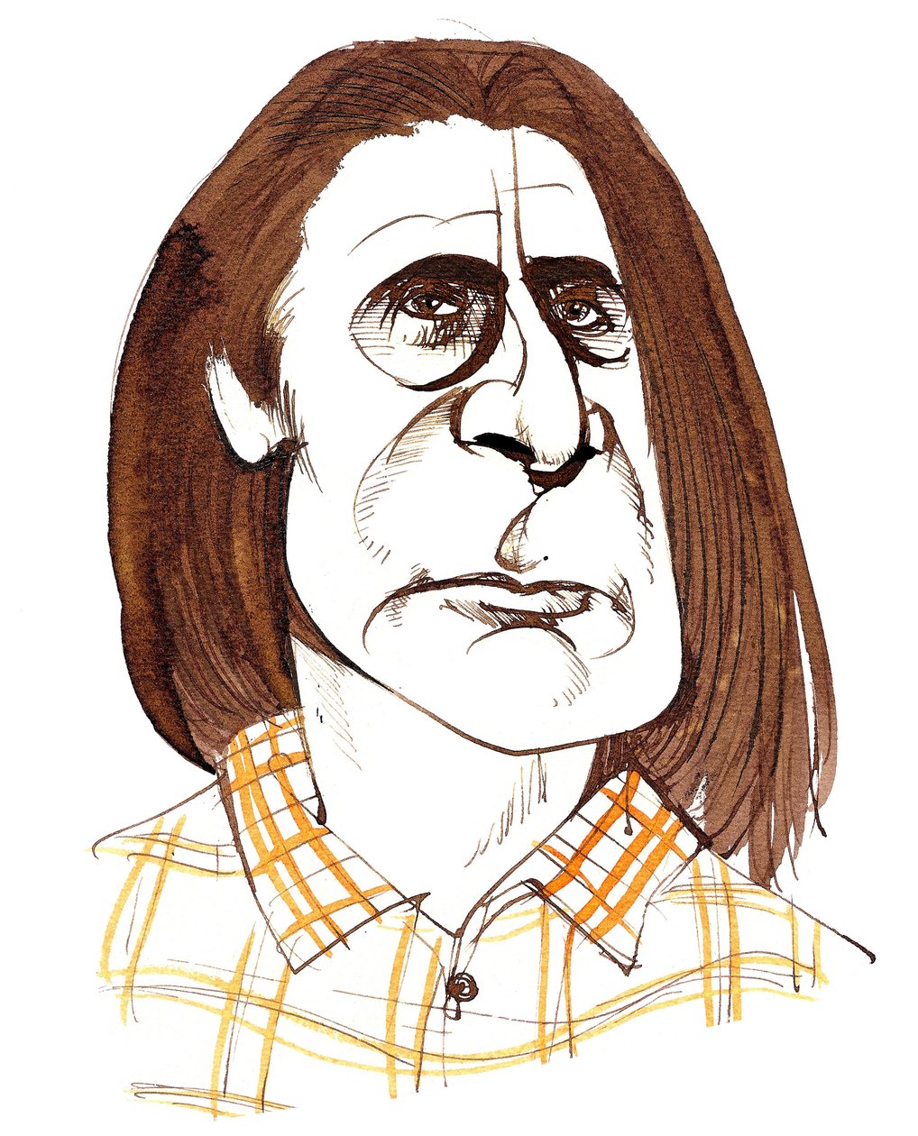 Alfred Schnittke, rysk tonsättare (1934-98); karikatyr av Neale Osborne