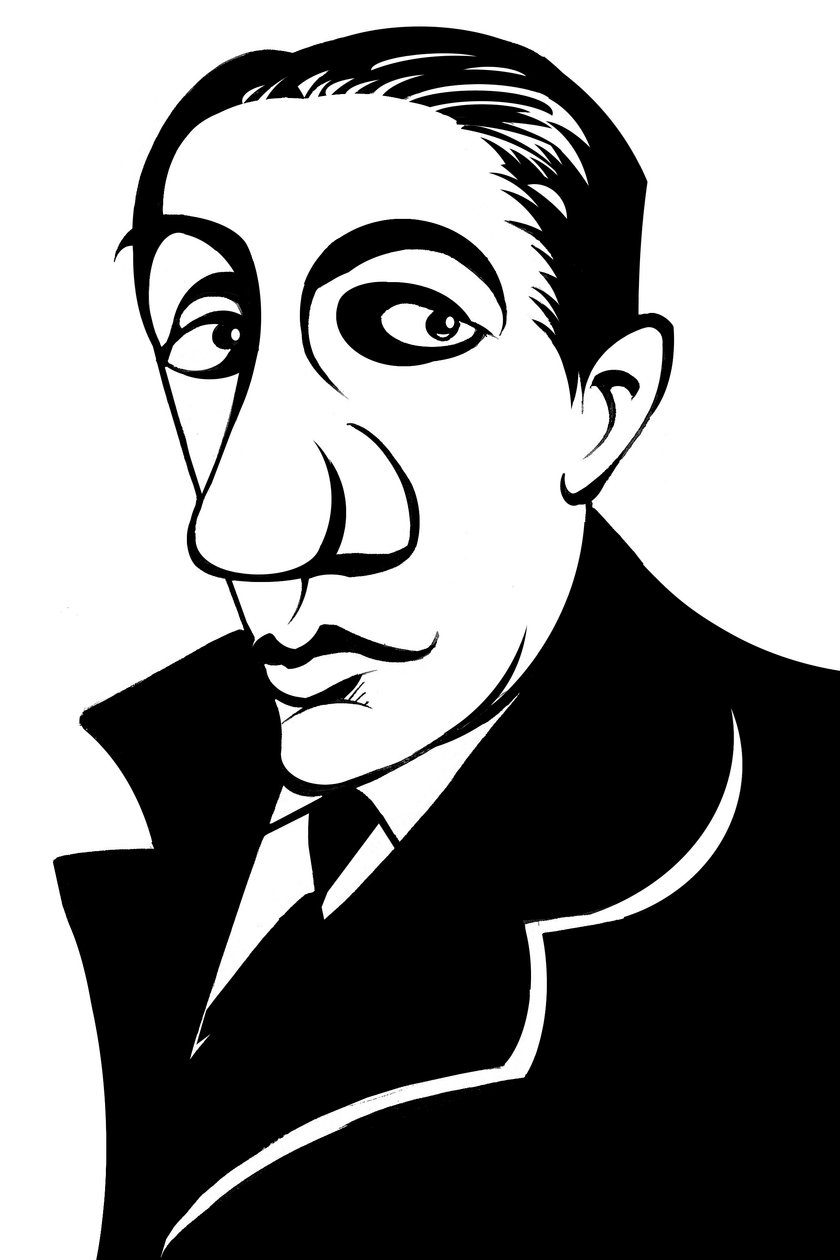Alfredo Casella, italiensk kompositör, (1883 - 1947) karikatyr av Neale Osborne