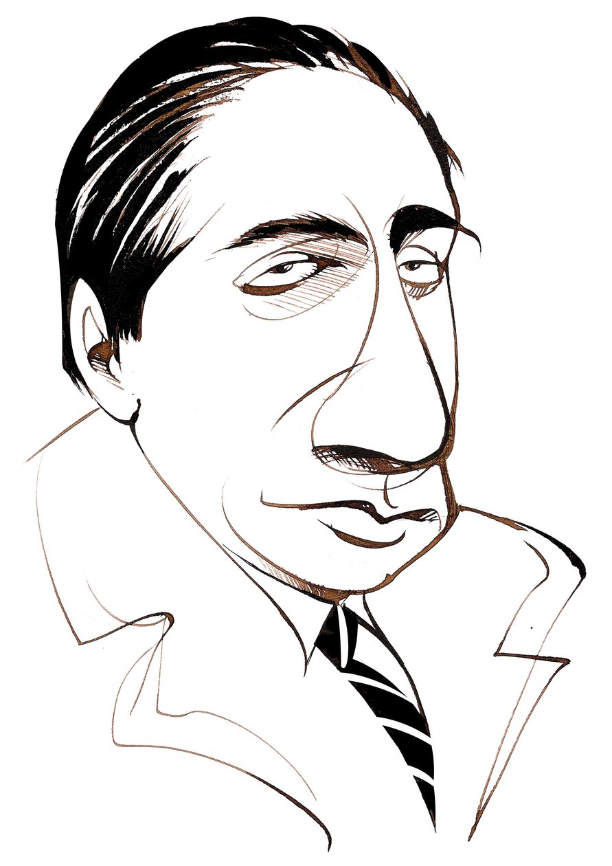 Alfredo Casella, italiensk kompositör, (1883 - 1947) karikatyr av Neale Osborne