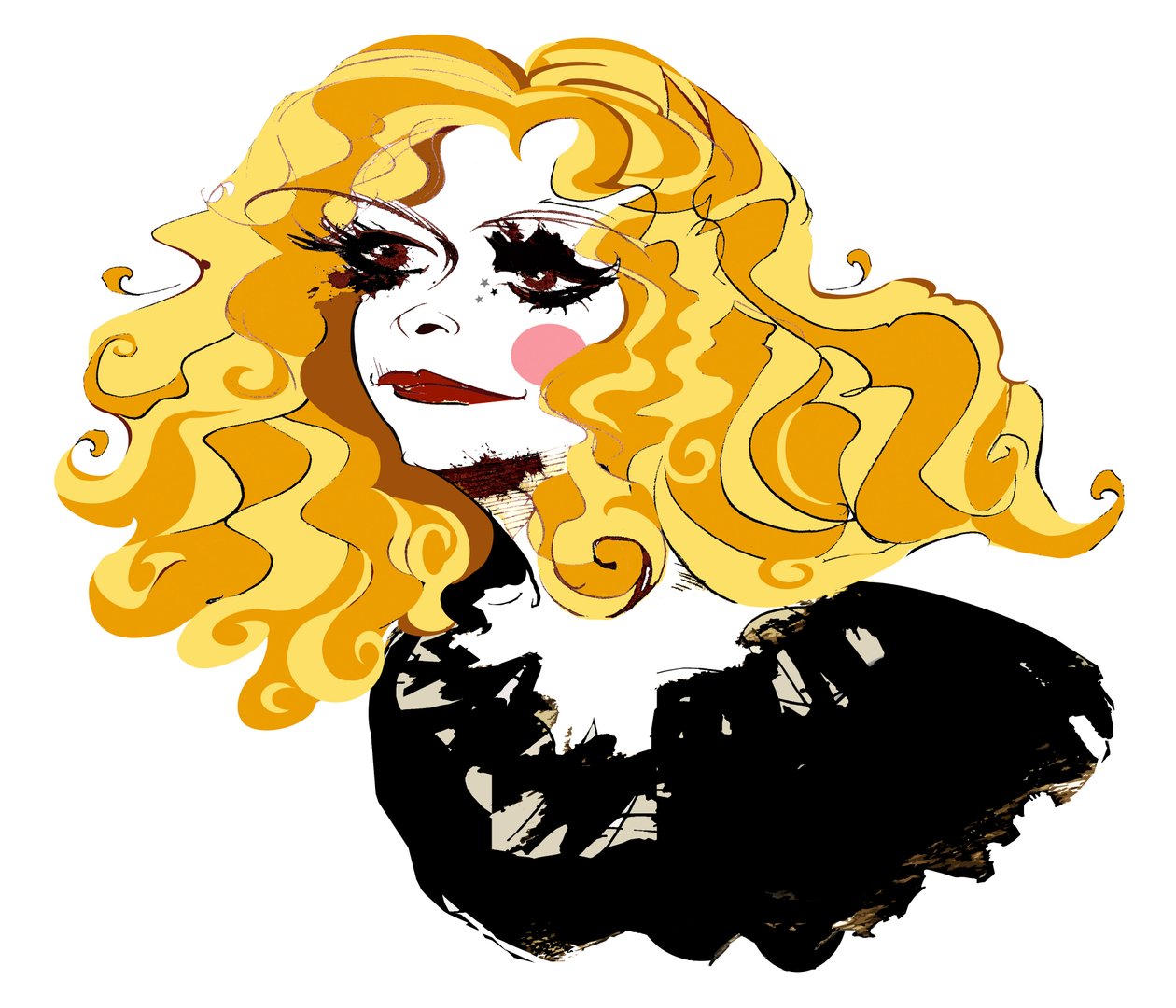 Alison Goldfrapp, engelsk popsångerska, färgkarikatyr, 2010 av Neale Osborne av Neale Osborne