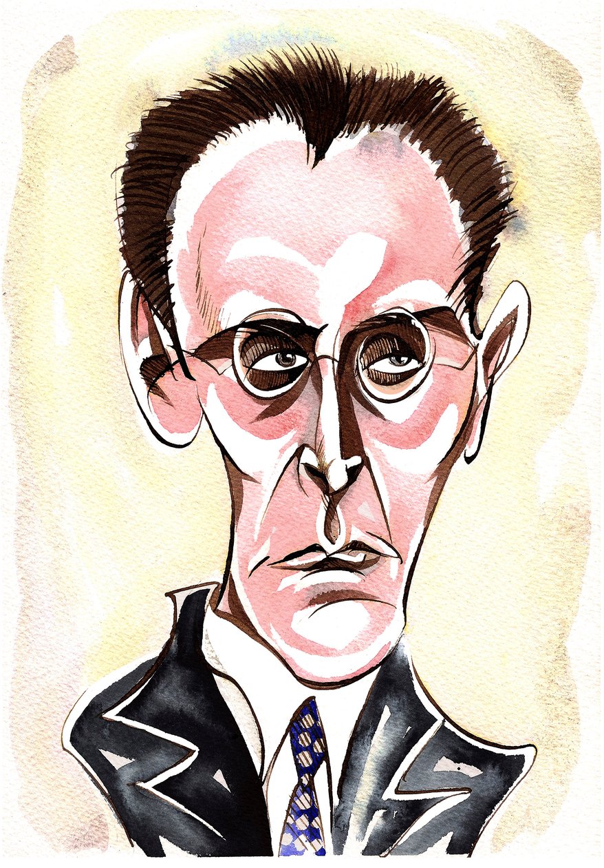 Anton von Webern - färgkarikatyr av Neale Osborne