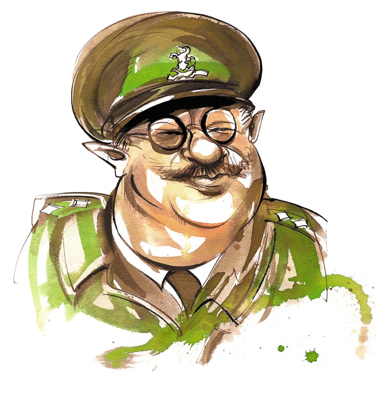 Arthur Lowe som kapten George Mainwaring i BBC:s tv-komedi Dads Army av Neale Osborne