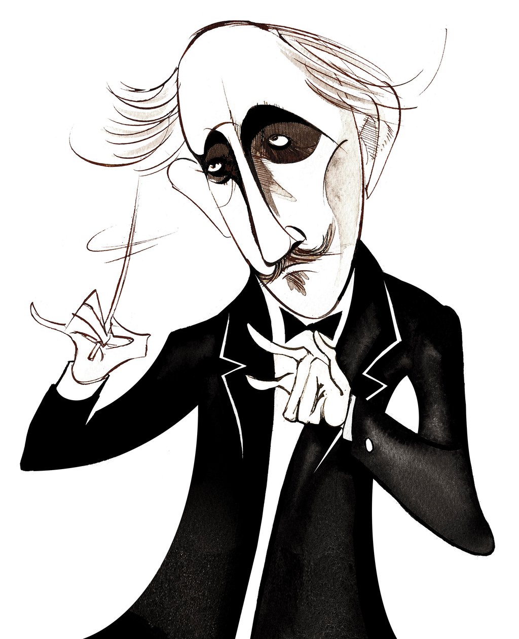 Arturo Toscanini, italiensk dirigent, (1867 - 1957) karikatyr av Neale Osborne