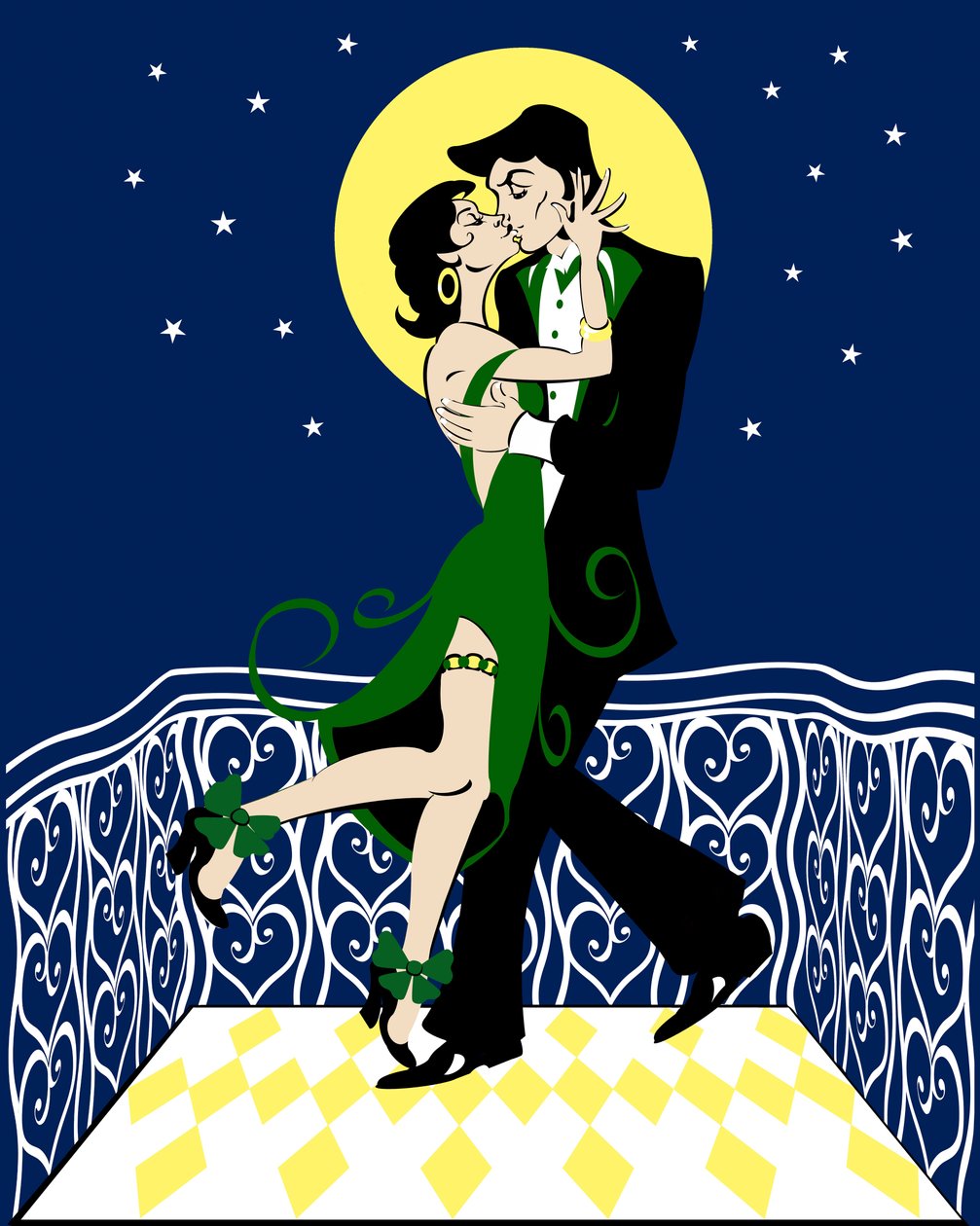 Balkongkyss, färggrafisk bild, 2010 av Neale Osborne av Neale Osborne