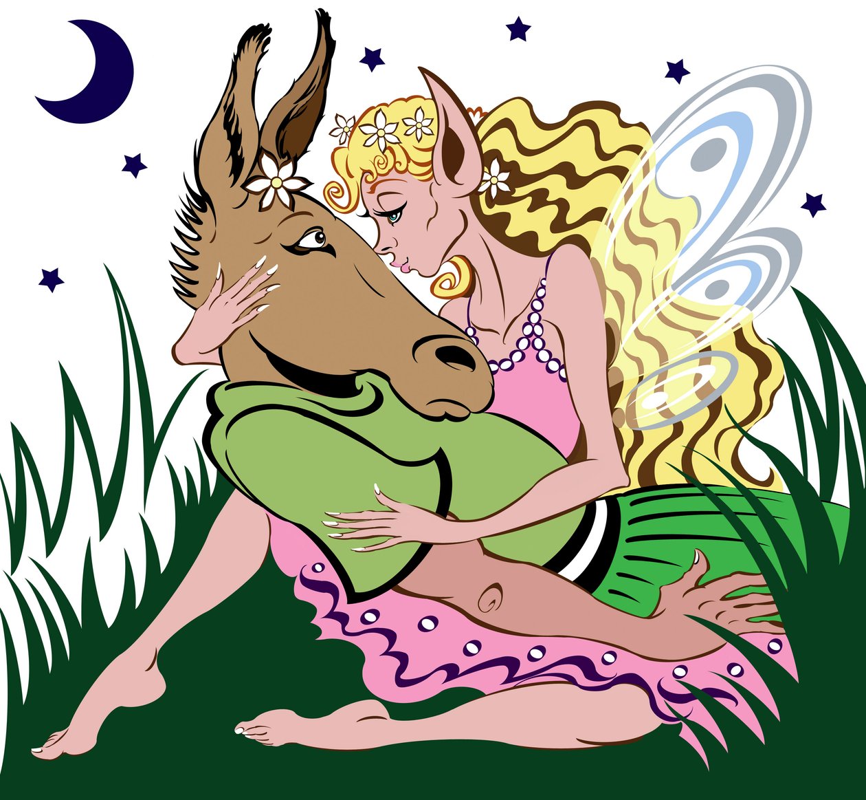Botten och Titania, från William Shakespeares En midsommarnattsdröm av Neale Osborne