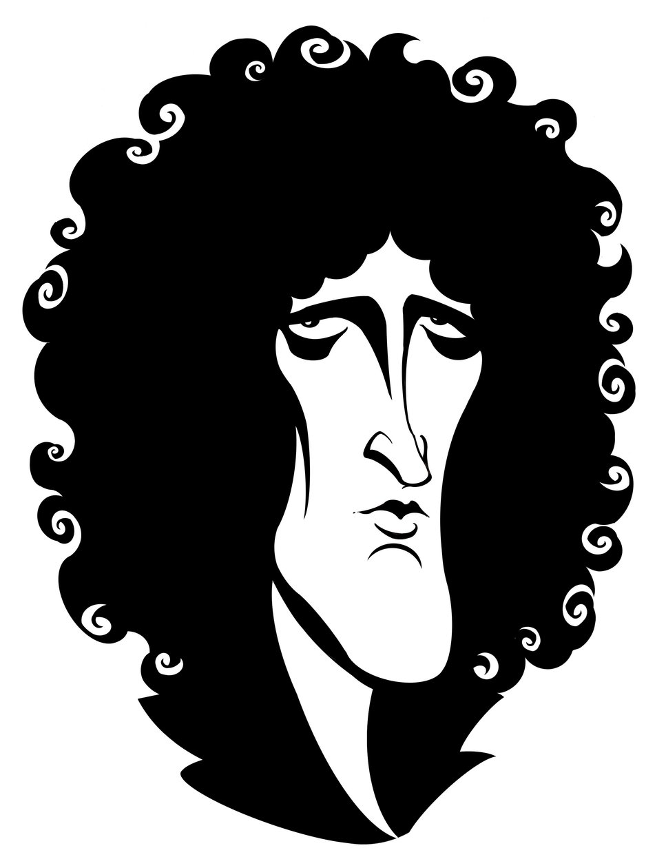 Brian May, låtskrivare, multi-instrumentalist och sångare; gitarrist i det brittiska rockbandet Queen. av Neale Osborne