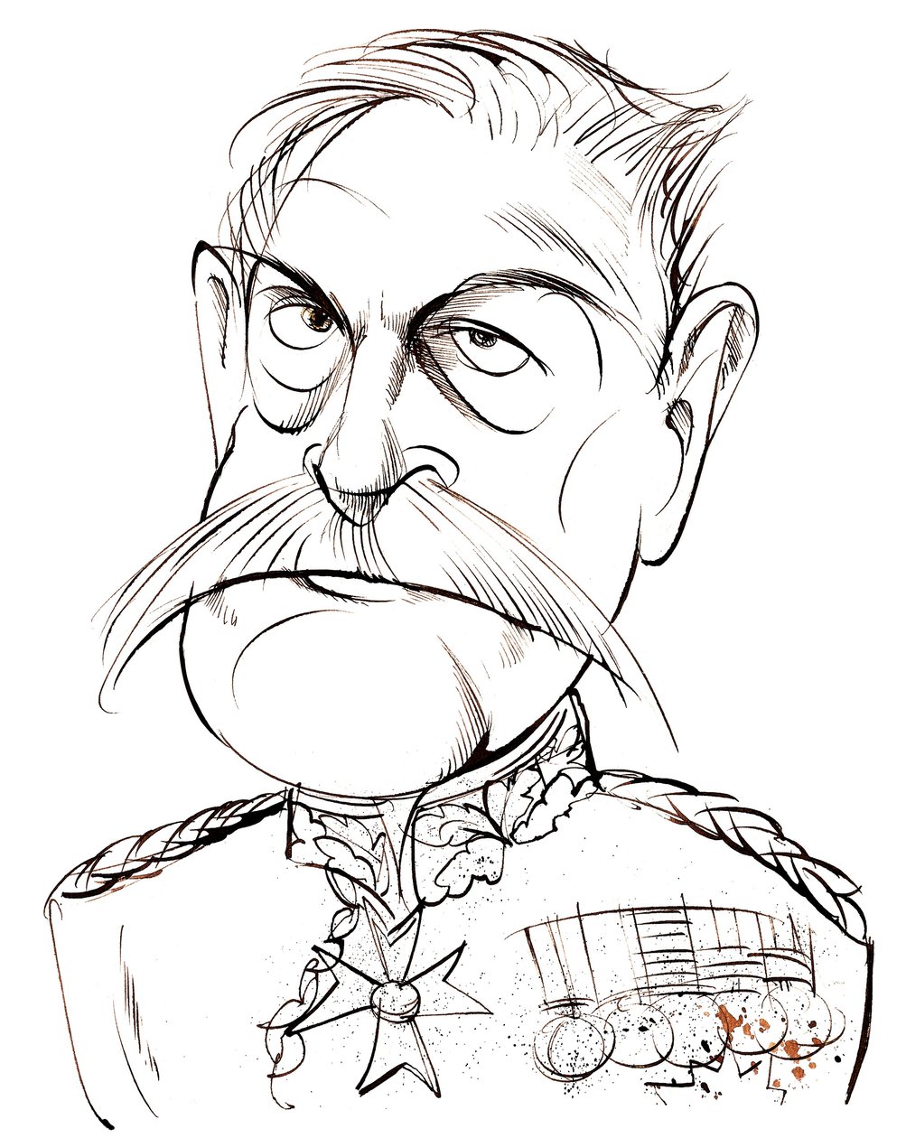 brittisk fältmarskalk, förste earl Haig av Bemersyde (1861-1928); karikatyr av Neale Osborne