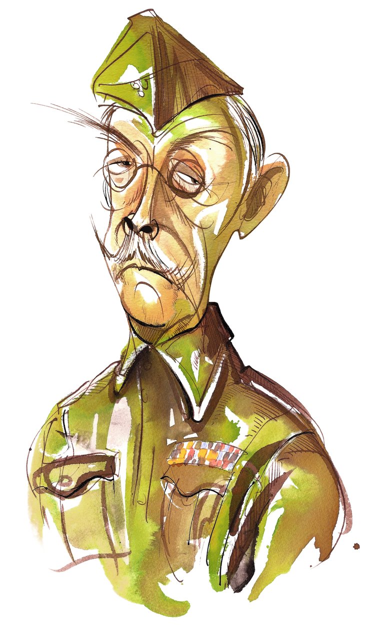 Clive Dunn som vicekorpral Jack Jones i BBC:s tv-komedi Dads Army av Neale Osborne