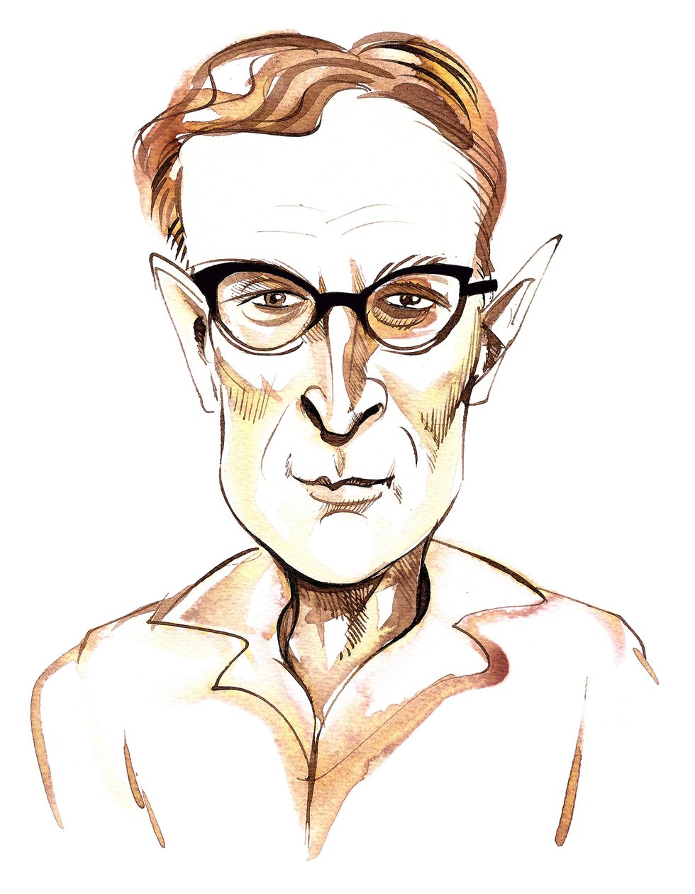 Douglas Lilburn (nyazeeländsk kompositör, 1915-2001) karikatyr av Neale Osborne
