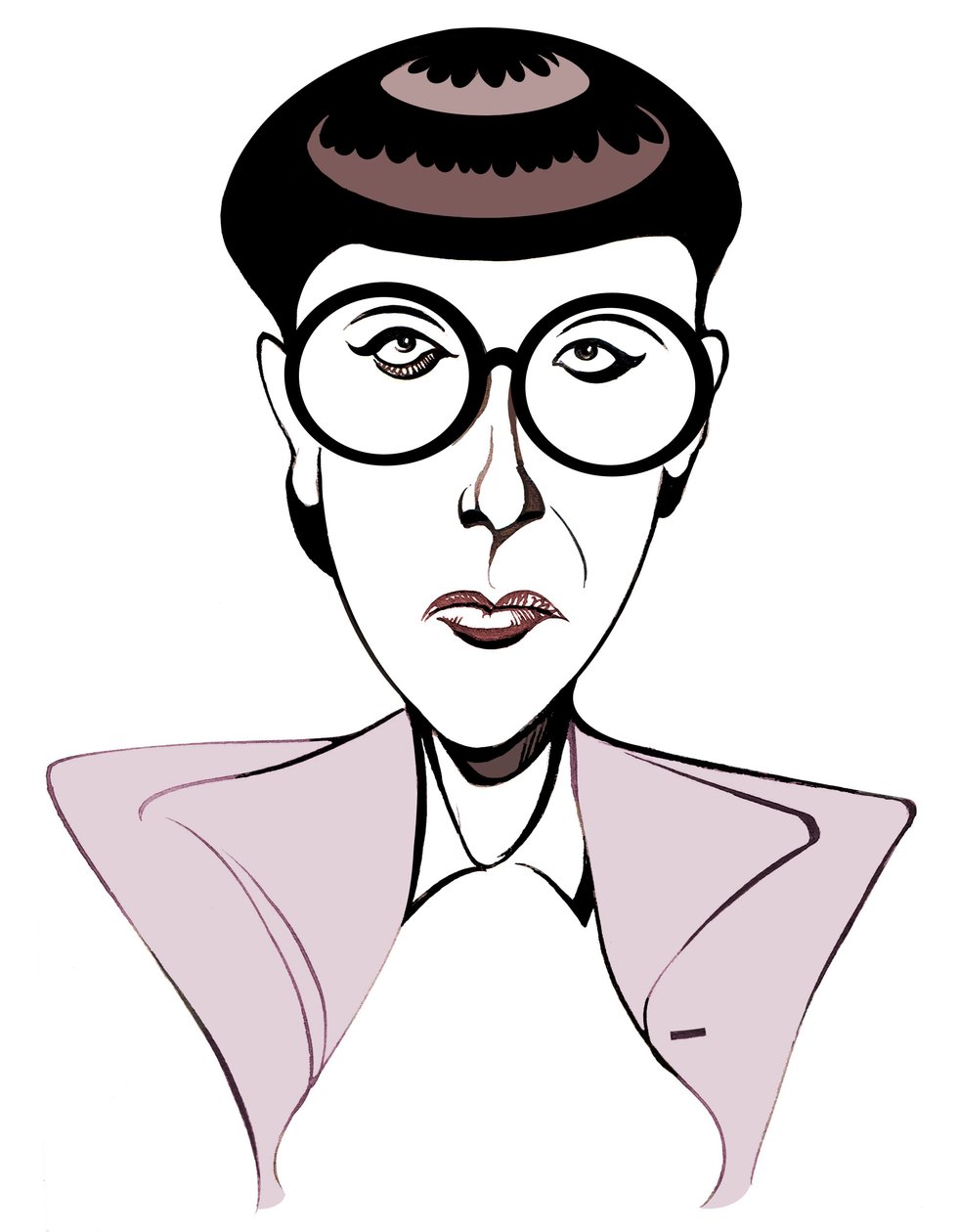 Edith Head Amerikansk kostymdesigner (1907 - 1981), karikatyr med glasögon av Neale Osborne