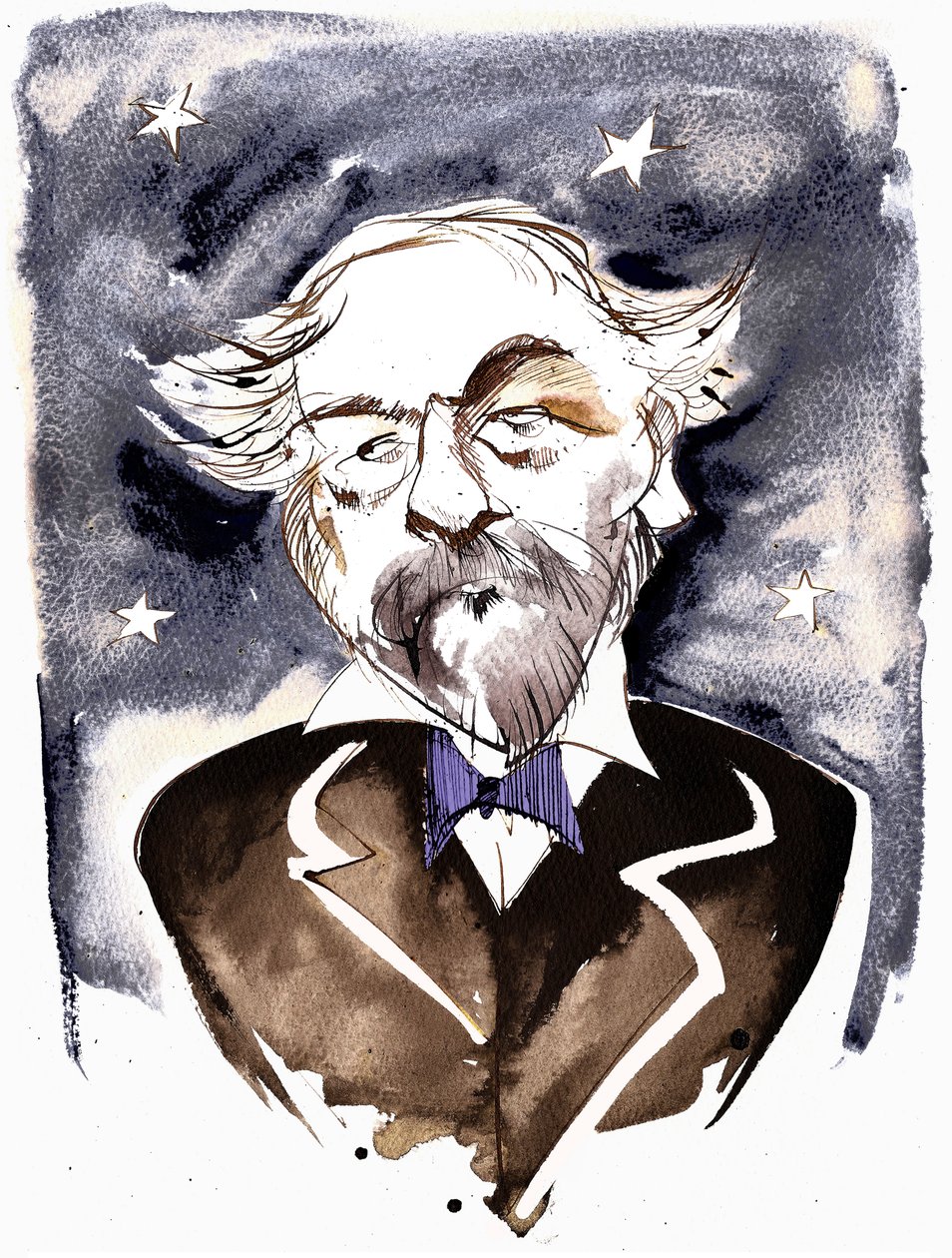 Emmanuel Chabrier - fransk kompositör och pianist (1841 - 1894); karikatyr med létoile av Neale Osborne