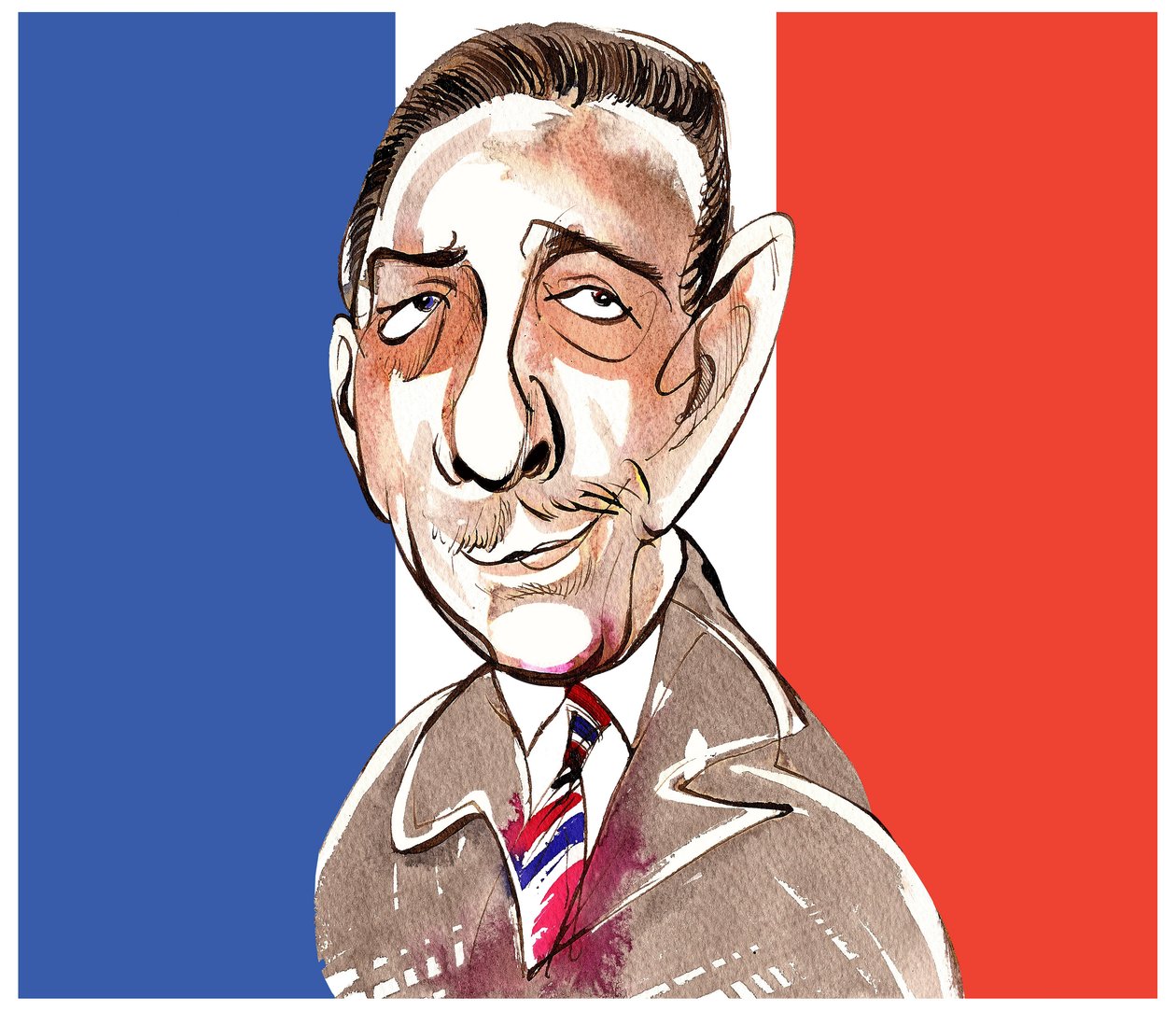 Francis Poulenc - karikatyr av fransk kompositör, 1899-1963 av Neale Osborne