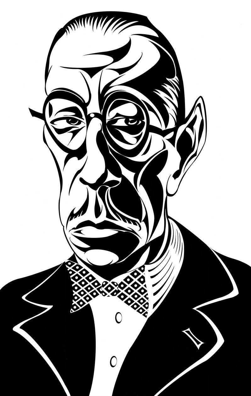 Igor Stravinsky - karikatyr av den ryska kompositören 17 juni 1882 - 6 april 1971 av Neale Osborne