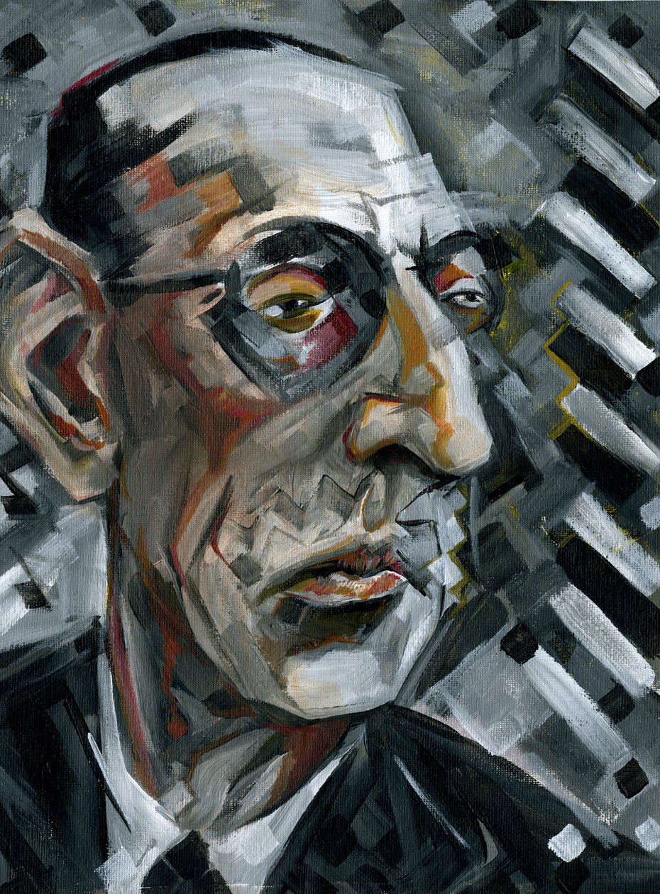 Igor Stravinsky - karikatyr av den ryske kompositören av Neale Osborne