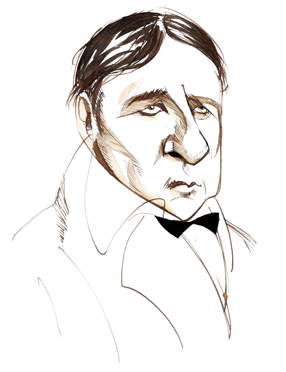 Jean Auguste Dominique Ingres, fransk konstnär och senator, professor vid École des Beaux-Arts och chef för Franska Akademien i Rom, (1780 - 1867) karikatyr av Neale Osborne
