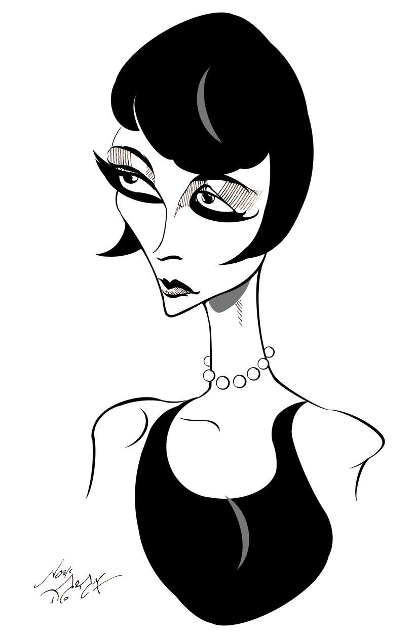 Louise Brooks - karikatyr av amerikansk filmskådespelerska (1906-85) av Neale Osborne