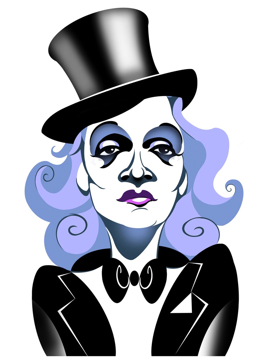 Marlene Dietrich - karikatyr av Neale Osborne
