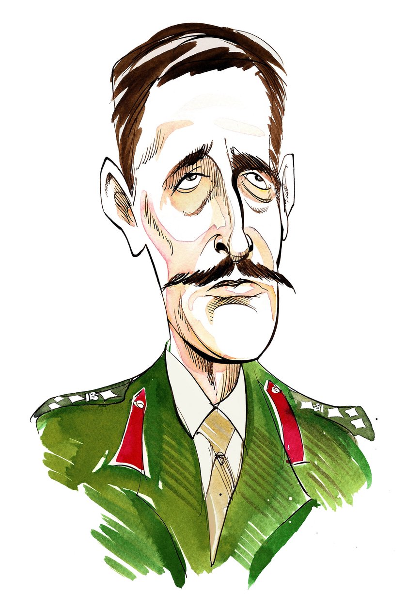 Nicholas Courtenay - karikatyr av engelsk skådespelare, 1929 - 2011 av Neale Osborne