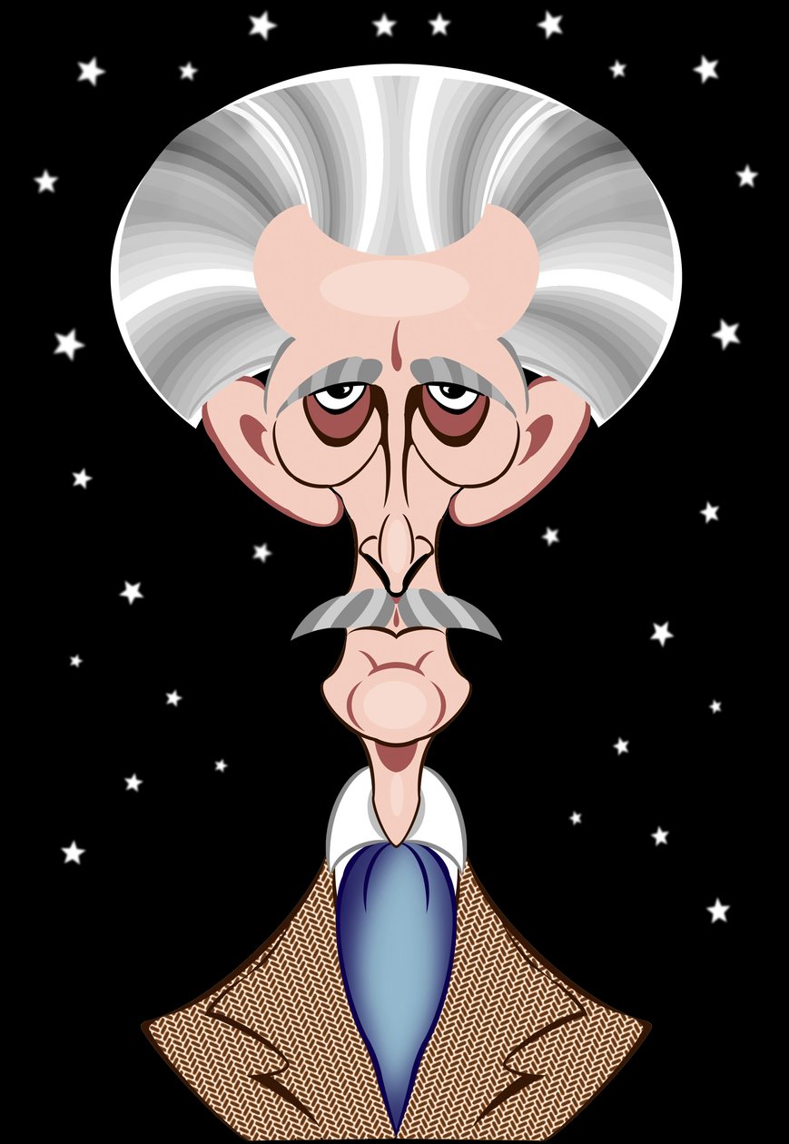 Peter Cushing som Doctor Who - karikatyr av Neale Osborne