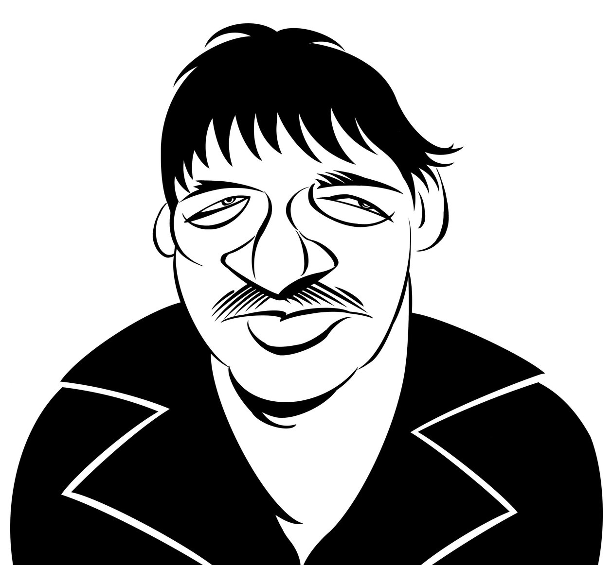 Rainer Werner Fassbinder, tysk filmskapare, skådespelare, dramatiker och teaterregissör av Neale Osborne