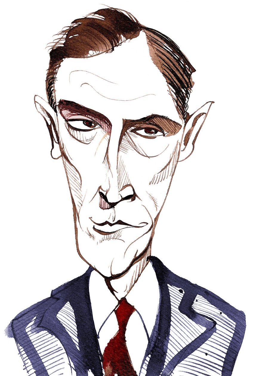 Rob Brydon, walesisk komiker, skådespelare, programledare, tv-programledare och imitatör; karikatyr av Neale Osborne