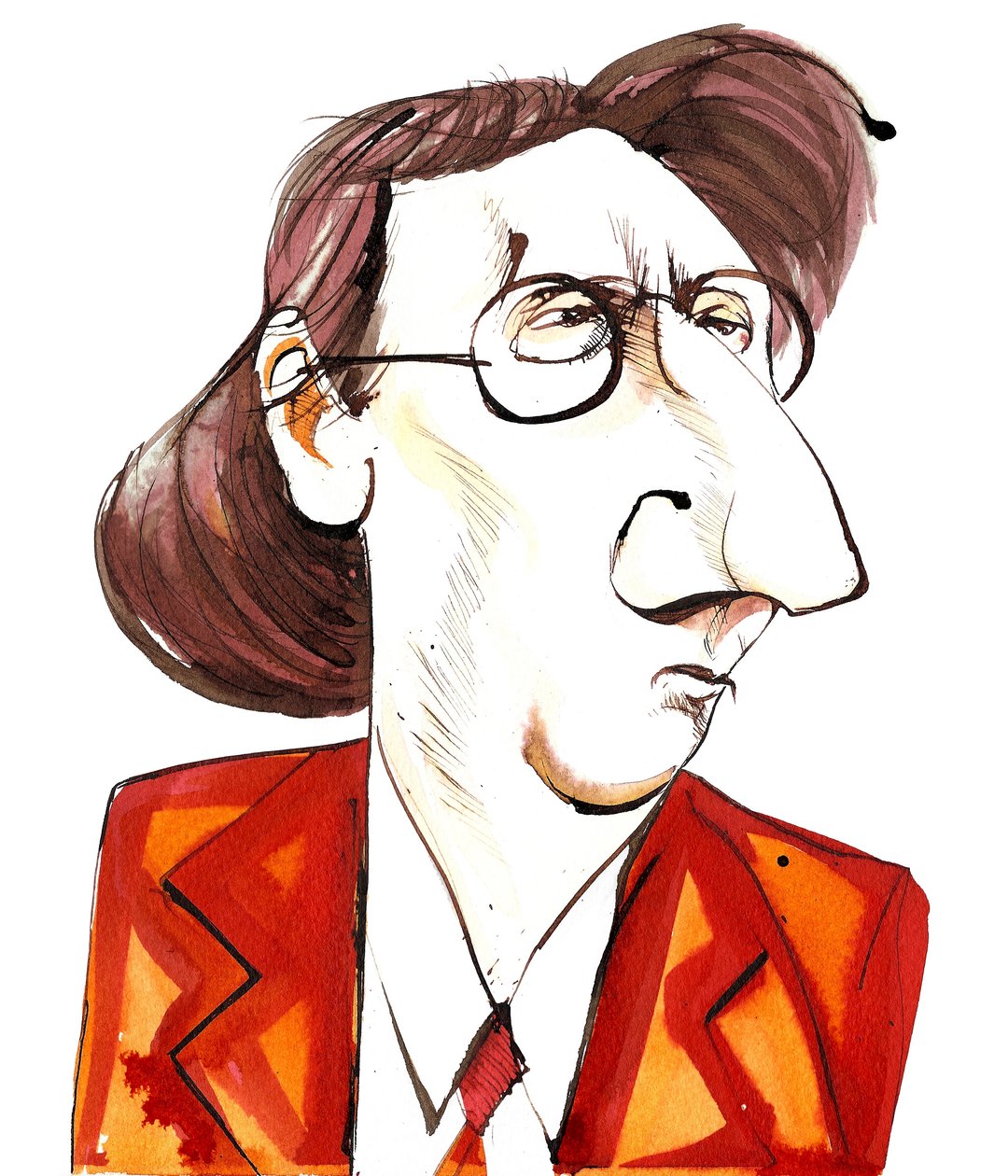 Rued Langgaard (1893 - 1952) dansk kompositör och organist, karikatyr av Neale Osborne