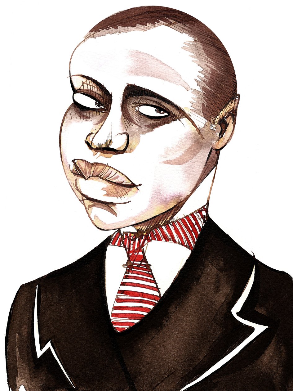 Scott Joplin, amerikansk kompositör, pianist och författare av ragtime-musik, (1868 - 1917) karikatyr av Neale Osborne
