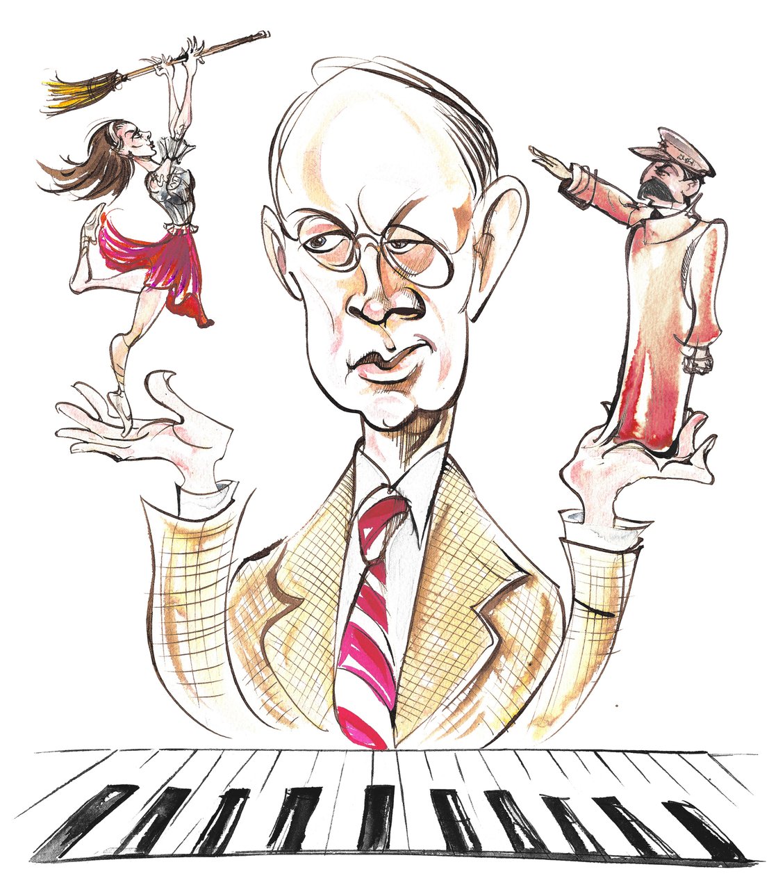 Sergey Prokofiev - karikatyr av Neale Osborne