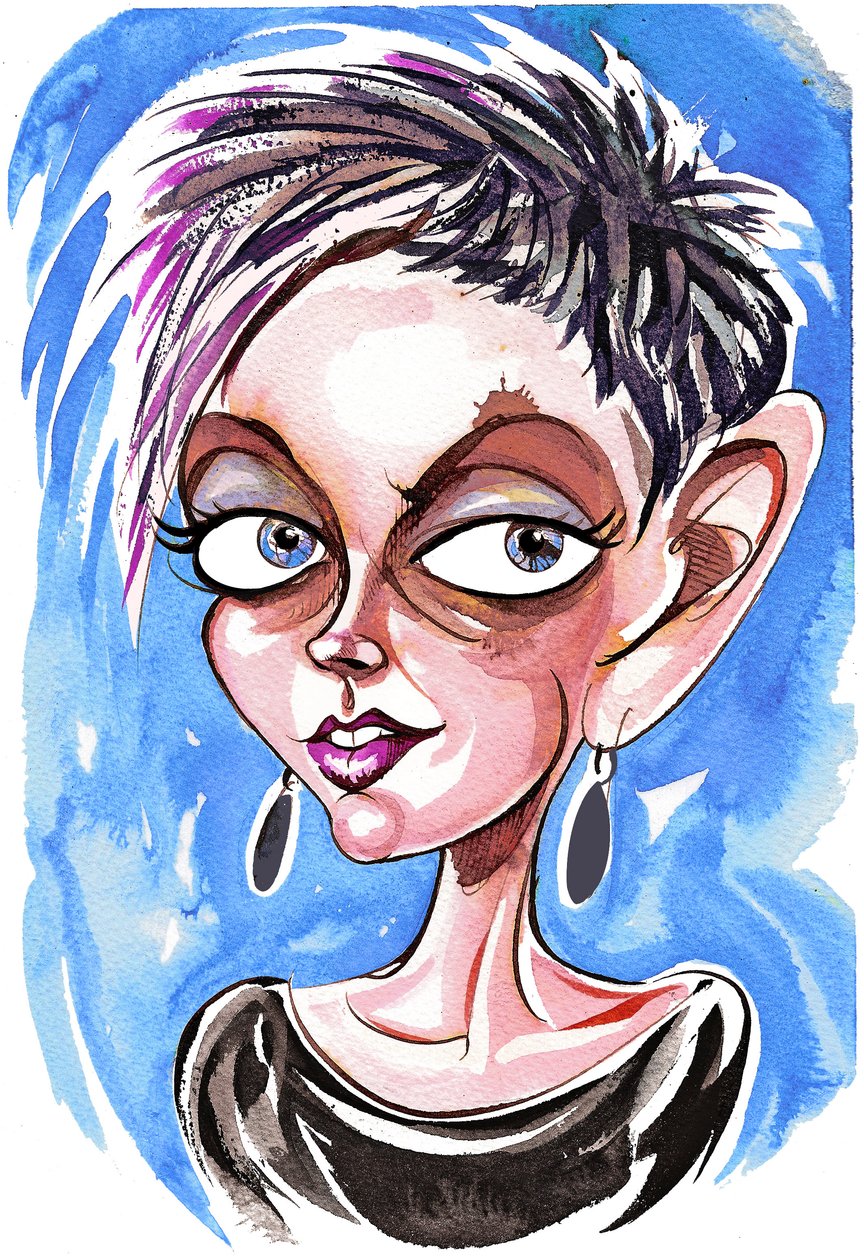 Tansy Davies - karikatyr av Neale Osborne