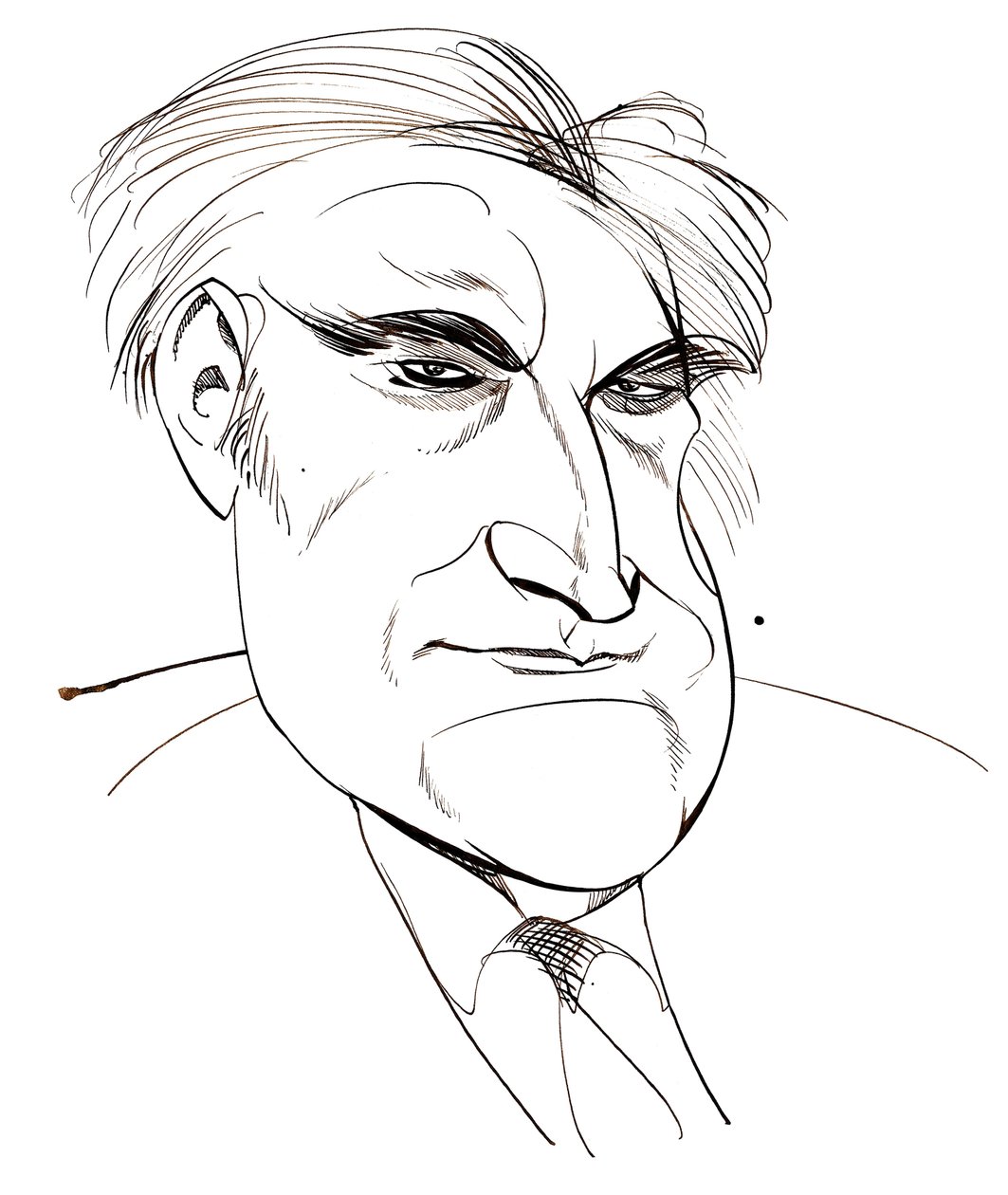 Ted Hughes - karikatyr av engelsk poetpristagare, 1930 - 1998 av Neale Osborne