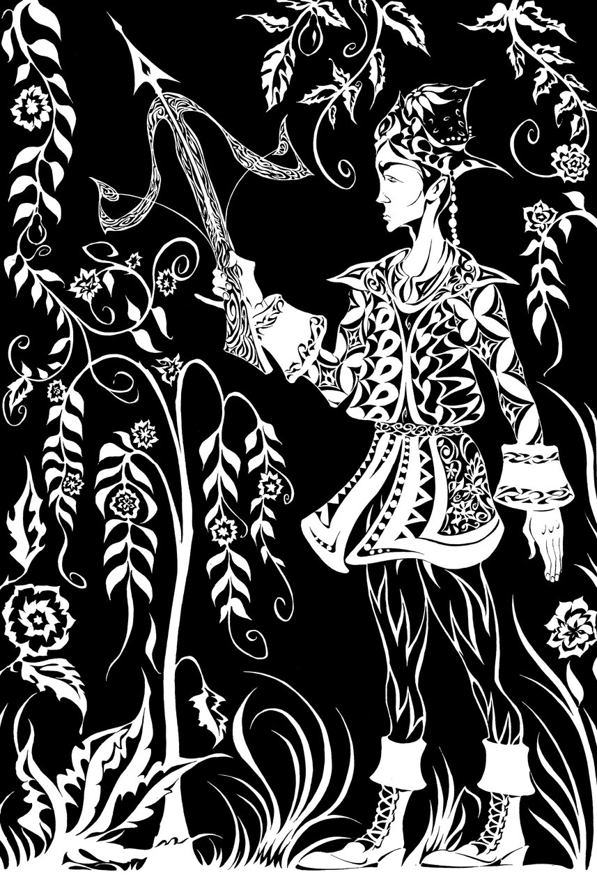 Eldfågeln - illustration av prins Ivan från Igor Stravinskijs balett Eldfågeln från 1910. av Neale Osborne
