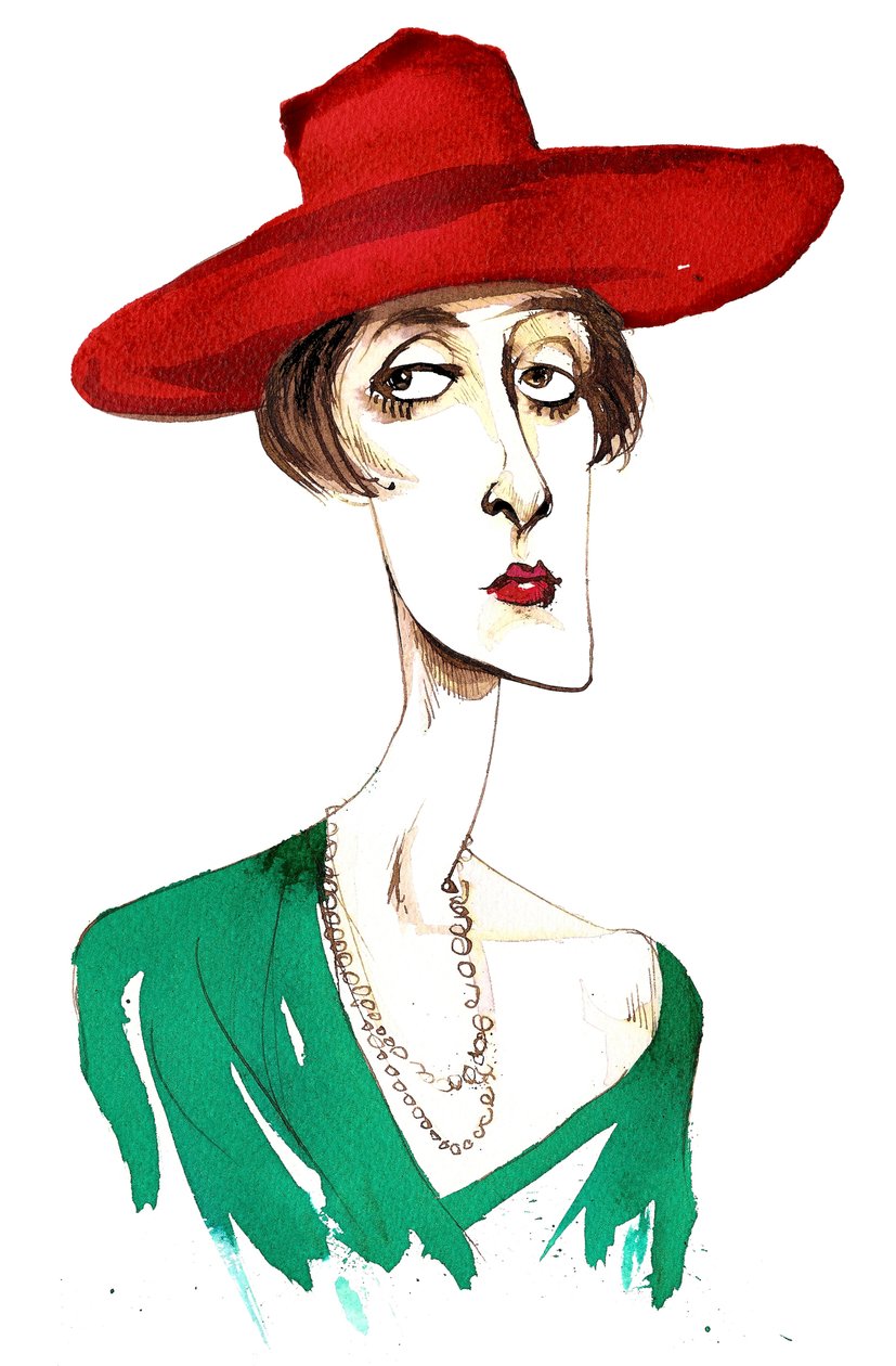 Victoria Mary Vita Sackville-West engelsk poet och romanförfattare (1892-1962); karikatyr av Neale Osborne