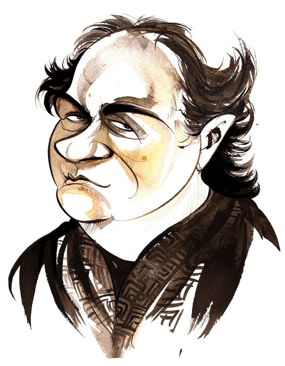 Wolfgang Rihm - färgkarikatyr av Neale Osborne