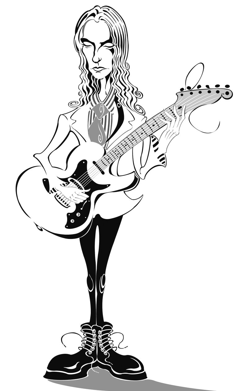 Aimee Mann - karikatyr - amerikansk singer-songwriter och basist, född 1960 av Neale Osborne