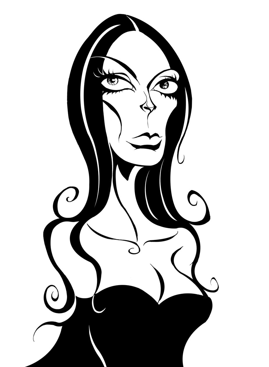 Barbara Steele, 2025 (tusch/digital) av Neale Osborne