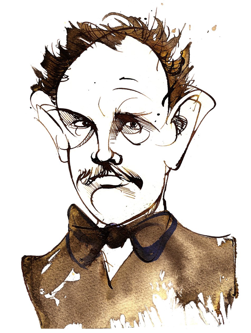 Richard Strauss, tysk kompositör och dirigent (1864-1949); karikatyr av Neale Osborne