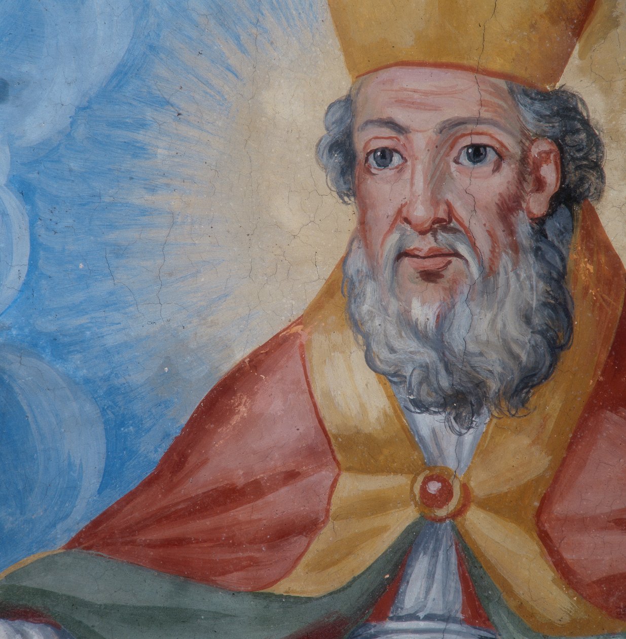 Porträtt av St. Canio, detalj av valvet av Neapolitan School