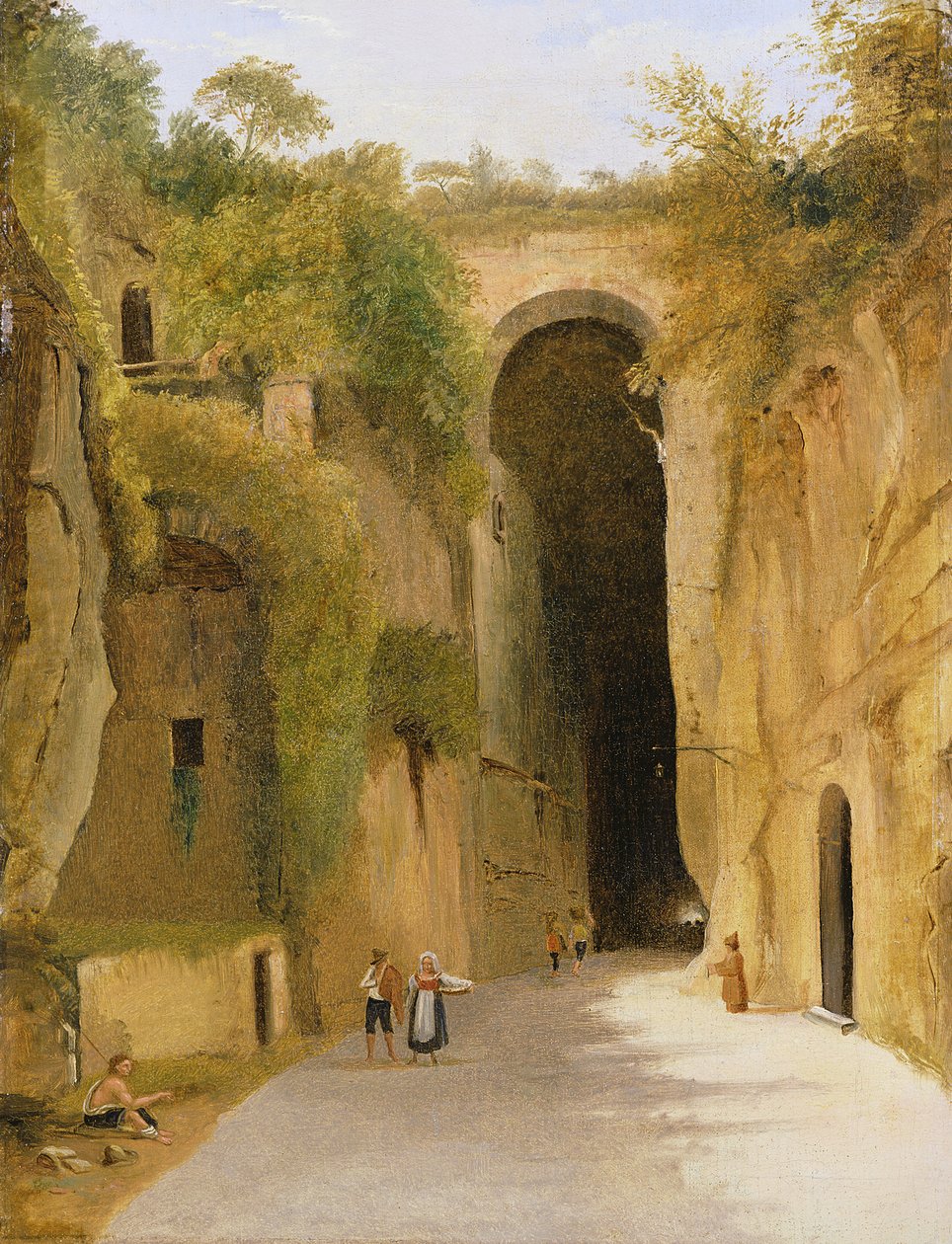 Crypta Napoletana, under Posillipo-kullen, Neapel, ca 1840 av Neapolitan School