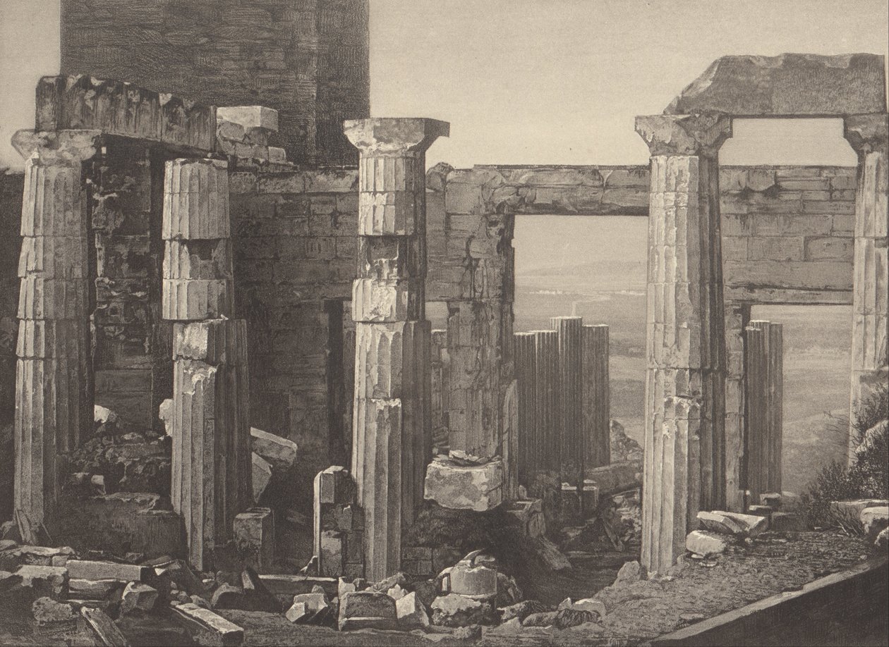 Grece. Les Propylees a Athenes. av Nöel Marie Paymal Lerebours