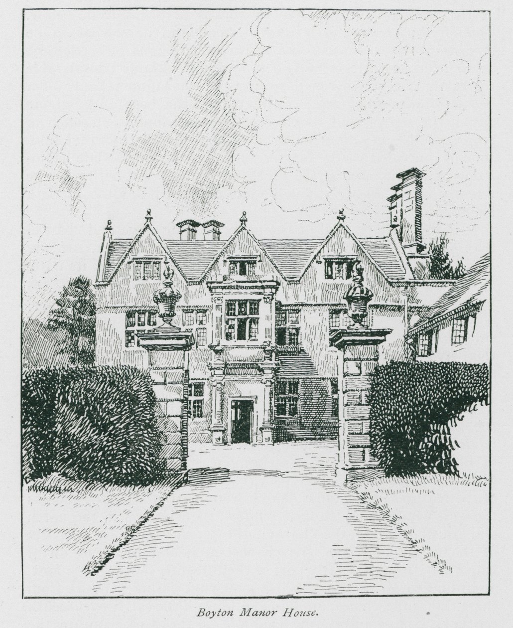Boyton Manor House (litografi) av Nelly Erichsen