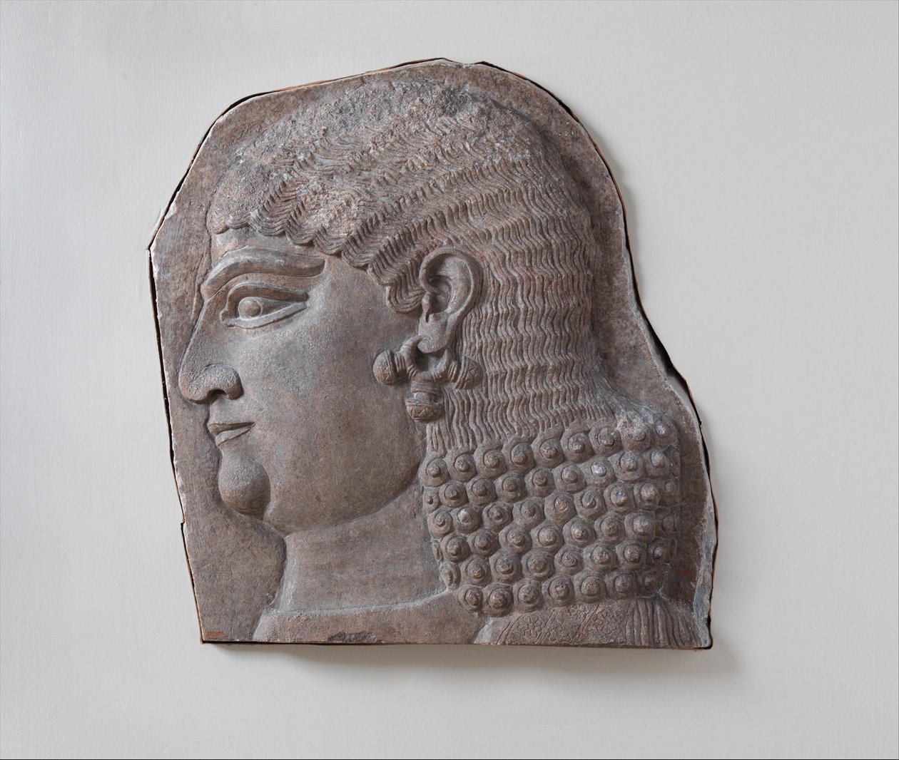Chef för en skägglös kunglig skötare, möjligen en eunuck, c.721-05 f.Kr. (gipsalabast) av Neo Assyrian Neo Assyrian