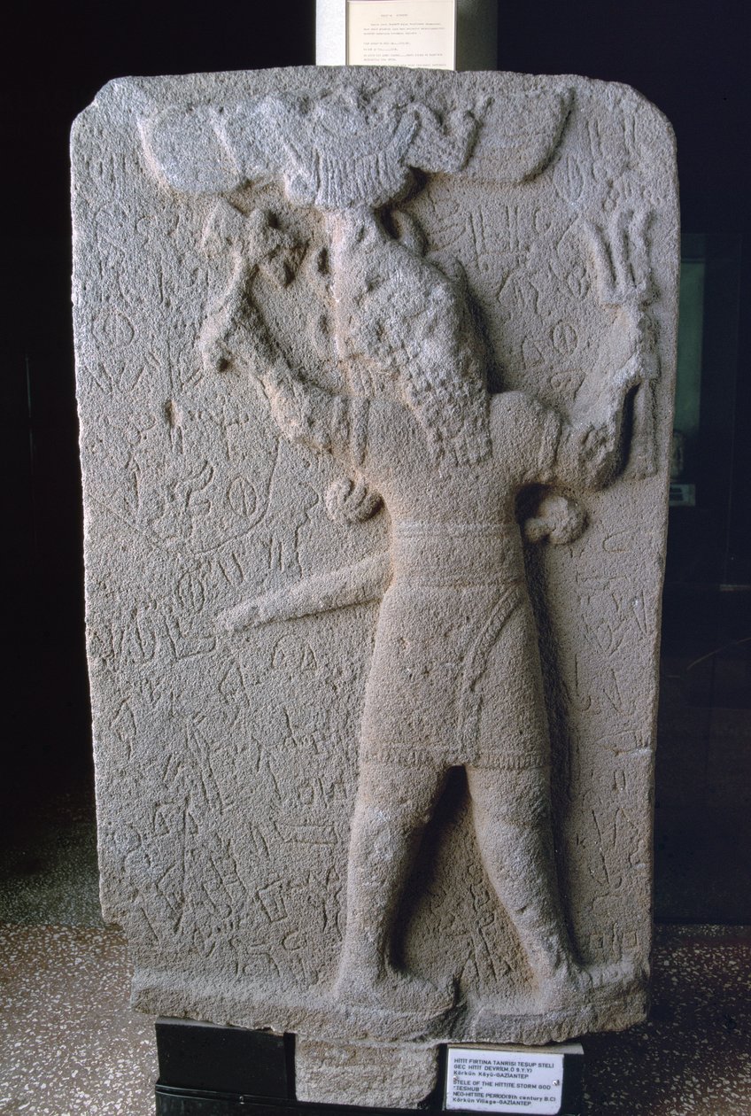 Stele of the Storm God Teshub, från Korkun, Turkiet (basalt) av Neo Hittite