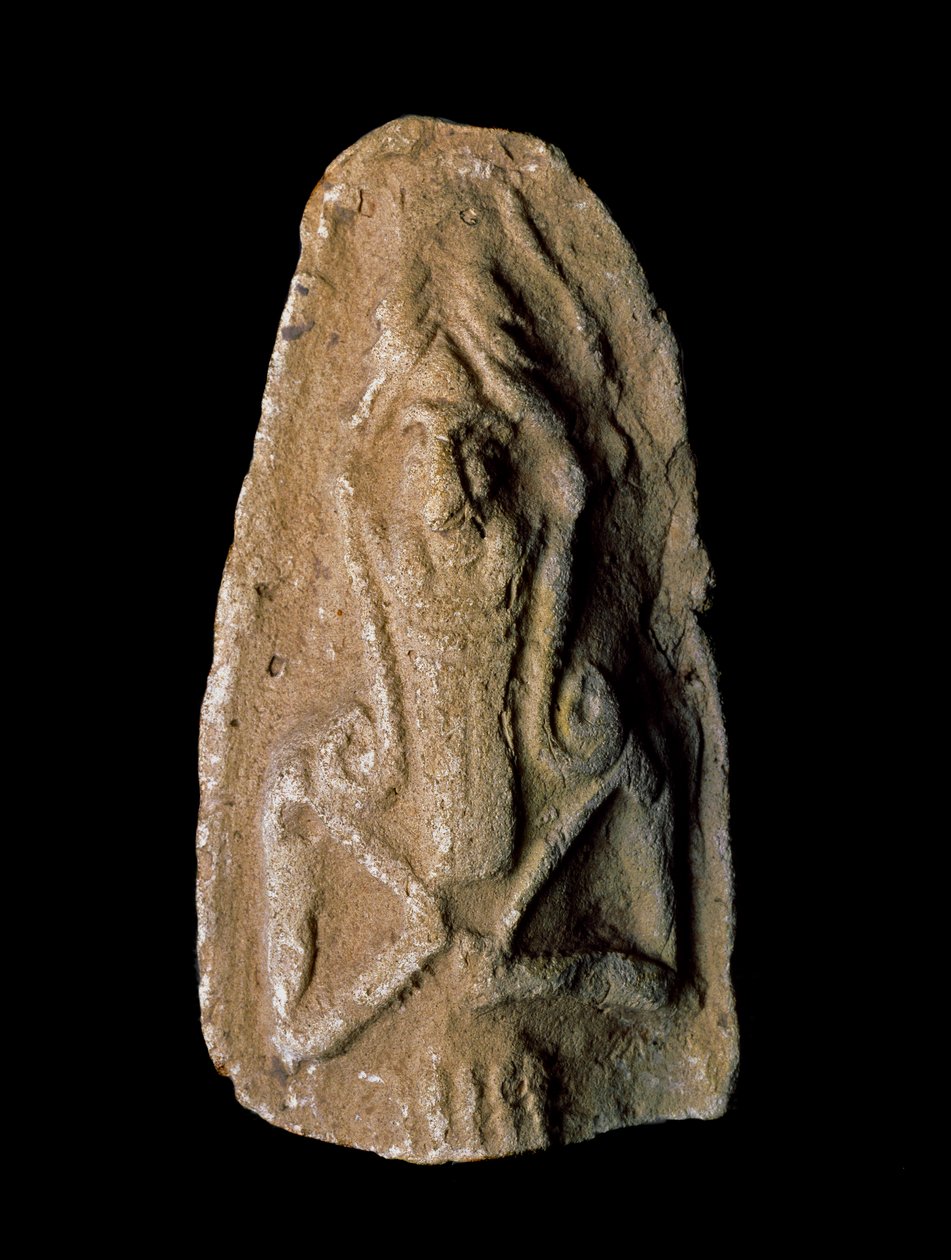 Sumerisk civilisation: statyett av gud krigare. Terrakotta skulptur. Dämpa. 9 cm nysumerisk period (mellan 2093 och 2004 f.Kr.) Från närheten av platsen Ur. Bagdad, National Iraq Museum av Neo Sumerian