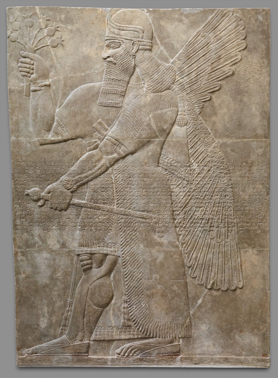 Reliefpanel, nyassyriska, c.883-859 f.Kr. (gybsum alabaster) av Neo Assyrian
