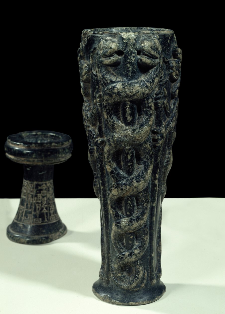 Gudeas dräktsvas för Ningishzidda. Konst i Mesopotamien. Nysumerisk period (ca 2150-2000 f.Kr.) Steatit. Från Tello. Höjd: 0,23m Musée du Louvren av Neo Sumerian Neo Sumerian