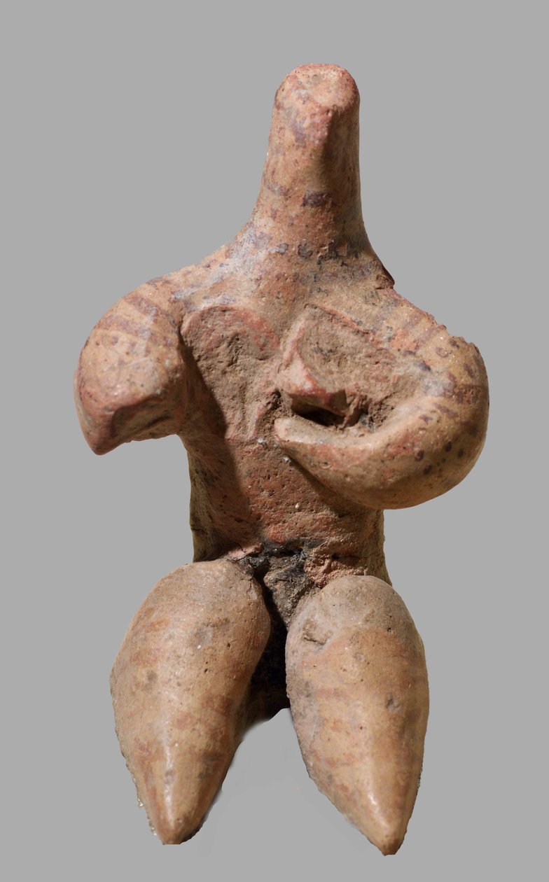 Målad lerfigur av en hona, Syrien, c.5000 f.Kr. (lera) av Neolithic Neolithic