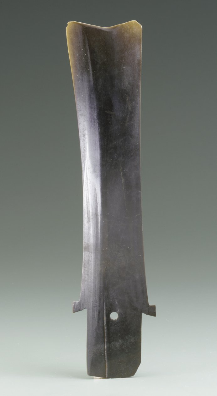 Skördekniv (hu), Qijia-kultur, ca 2500-2000 f.Kr. (jade) av Neolithic Period Chinese School