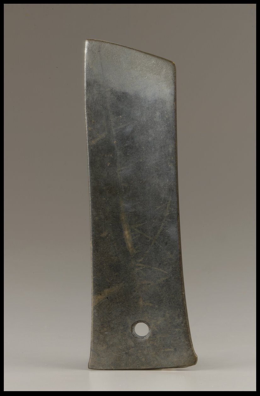 Skördekniv (hu), Qijia-kultur, ca 2500-2000 f.Kr. (jade) av Neolithic Period Chinese School